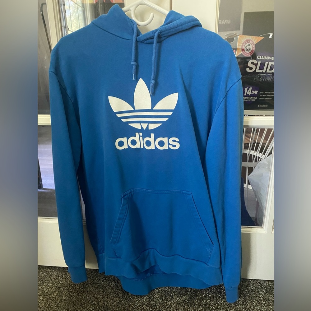 Adidas Blue Hoodie Medium